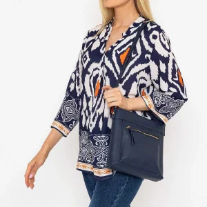 Pala D'oro Olivia Top In Navy Print*Women Tops & Blouses