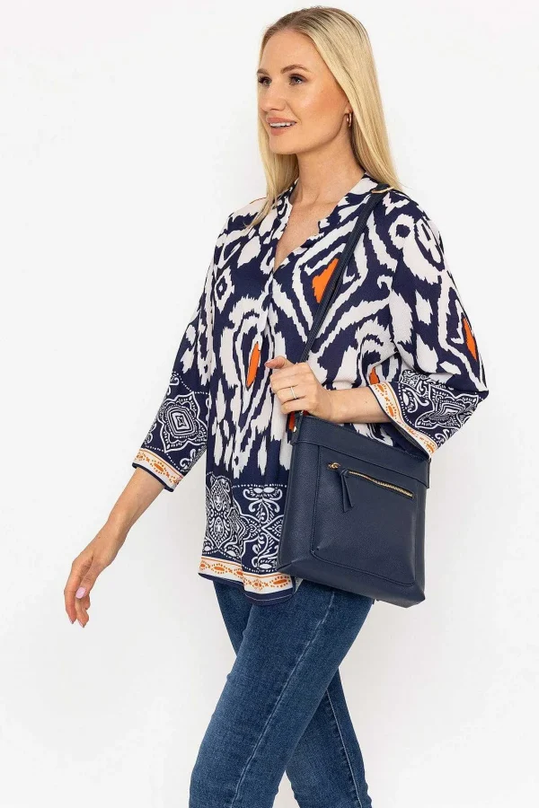 Pala D'oro Olivia Top In Navy Print*Women Tops & Blouses