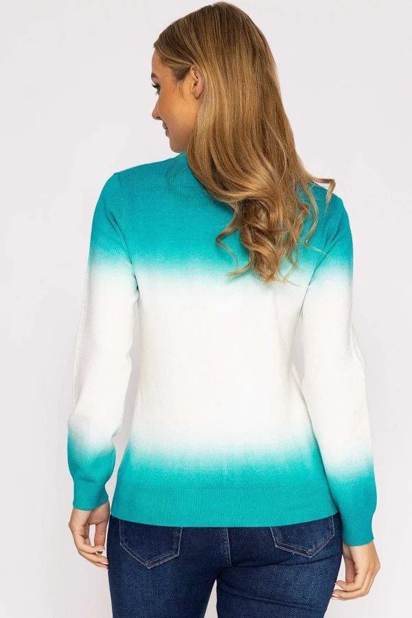 Kelly & Grace Weekend Ombre Crew Neck In Green*Women Jumpers & Cardigans