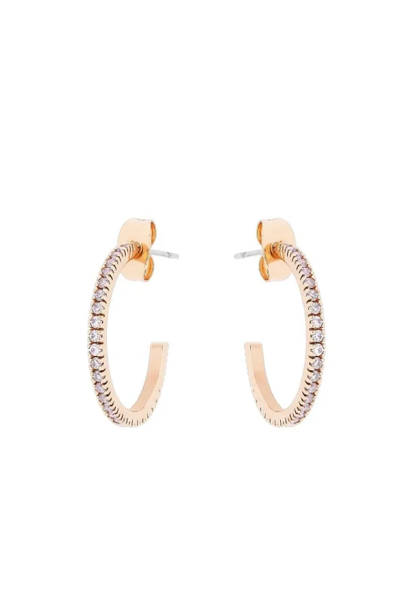 Tipperary Crystal Jewellery Open Hoop Earrings In Rose Gold* Boxed Gifts