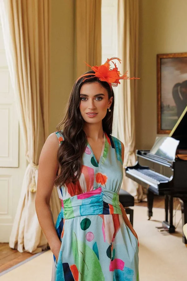 SOUL Accessories Orange Feather Flower Fascinator* Fascinators