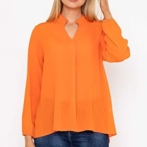 Pala D'oro Orange Lace Back Blouse*Women Tops & Blouses