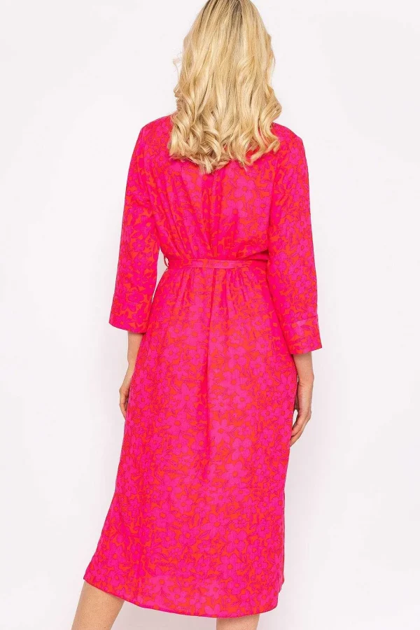 Rowen Avenue Orange Printed Viscose Shirt Dress*Women Dresses & Jumpsuits