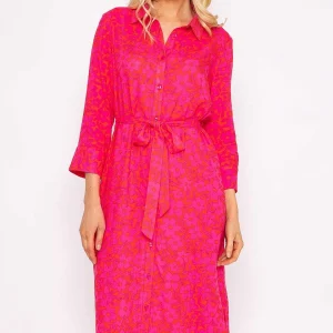 Rowen Avenue Orange Printed Viscose Shirt Dress*Women Dresses & Jumpsuits