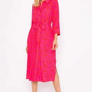 Rowen Avenue Orange Printed Viscose Shirt Dress*Women Dresses & Jumpsuits