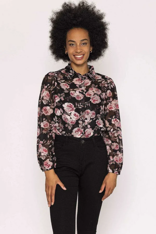 Rowen Avenue Organza Floral Blouse In Print*Women Tops & Blouses