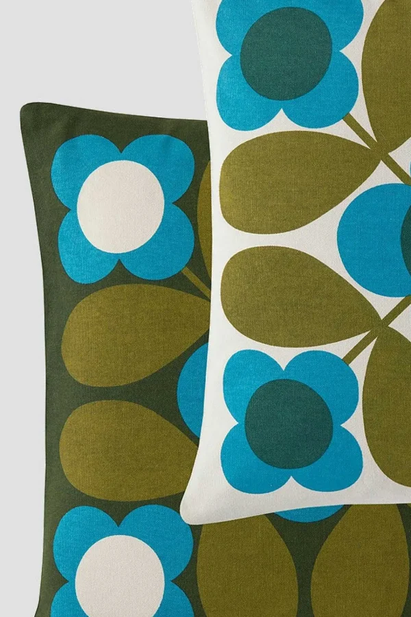 Orla Kiely Flower Tile Kingfisher Cushion* Homeware
