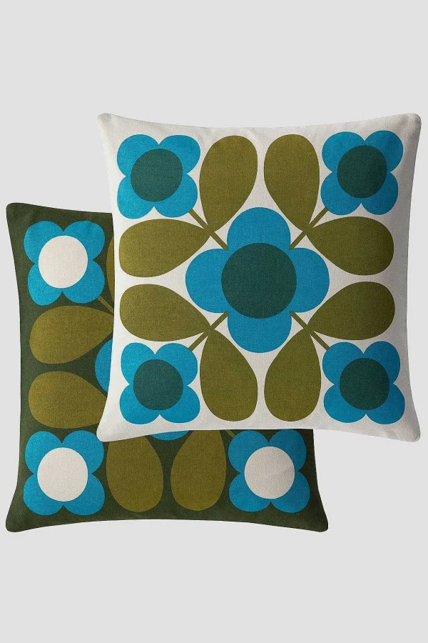 Orla Kiely Flower Tile Kingfisher Cushion* Homeware