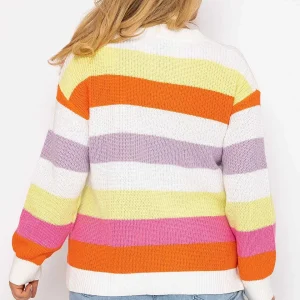 Ulla Popken Oversized Striped Knit Sweater In Multi*Women Jumpers & Cardigans