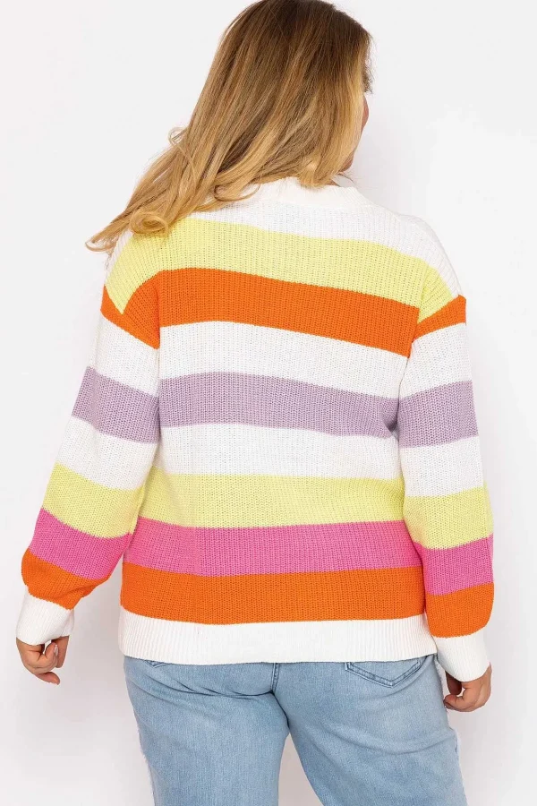 Ulla Popken Oversized Striped Knit Sweater In Multi*Women Jumpers & Cardigans