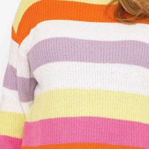 Ulla Popken Oversized Striped Knit Sweater In Multi*Women Jumpers & Cardigans