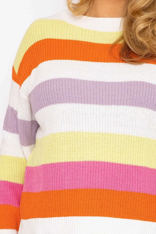 Ulla Popken Oversized Striped Knit Sweater In Multi*Women Jumpers & Cardigans