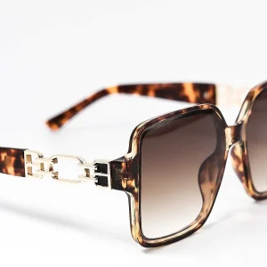 SOUL Accessories Oversized Tortoise Shell Sunglasses With Gold Detail* Sunglasses