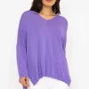 Pala D'oro Oversized V-Neck Jumper In Purple*Women Jumpers & Cardigans