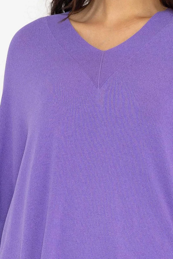 Pala D'oro Oversized V-Neck Jumper In Purple*Women Jumpers & Cardigans