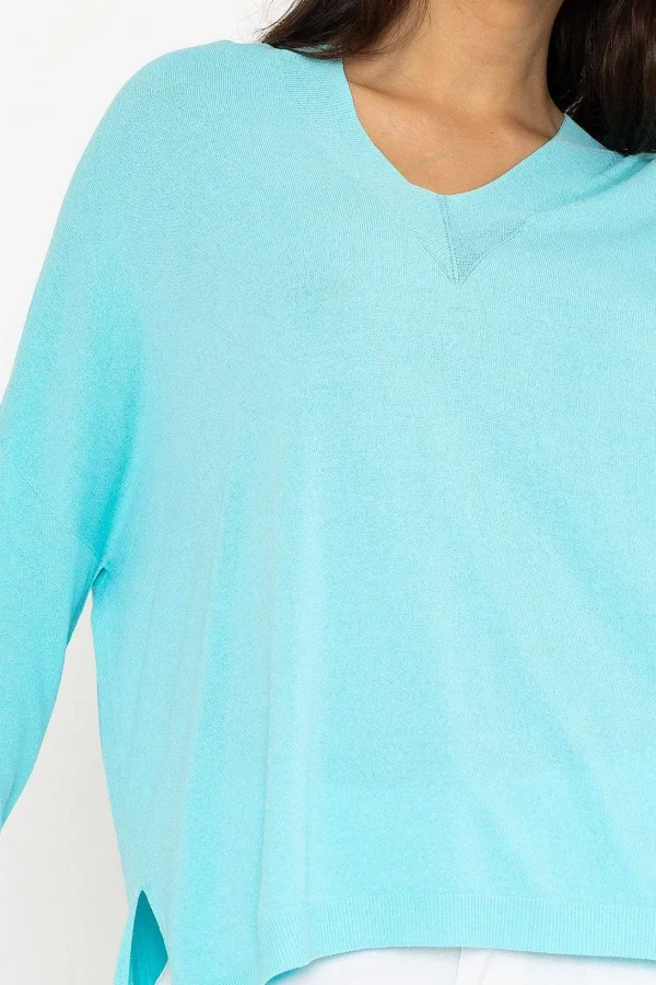 Pala D'oro Oversized V-Neck Jumper In Blue*Women Jumpers & Cardigans