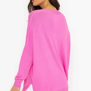 Pala D'oro Oversized V-Neck Jumper In Pink*Women Jumpers & Cardigans