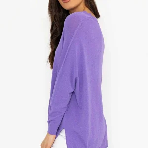 Pala D'oro Oversized V-Neck Jumper In Purple*Women Jumpers & Cardigans