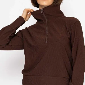 Vero Moda Oversized Zip Sweat Top In Coffee*Women Hoodies & Sweatshirts