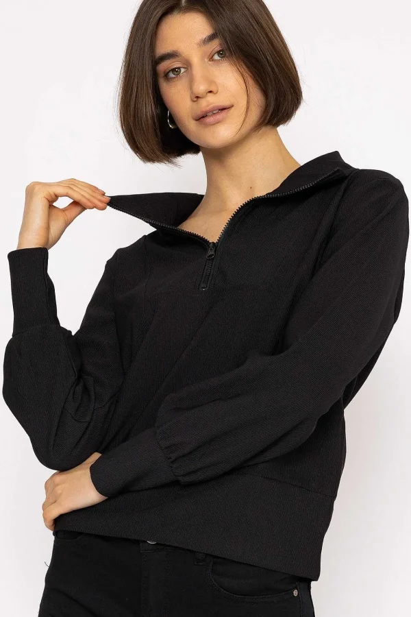 Vero Moda Oversized Zip Sweat Top In Black*Women Hoodies & Sweatshirts