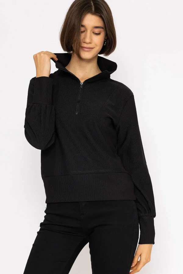 Vero Moda Oversized Zip Sweat Top In Black*Women Hoodies & Sweatshirts