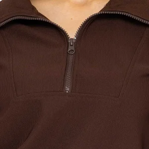 Vero Moda Oversized Zip Sweat Top In Coffee*Women Hoodies & Sweatshirts