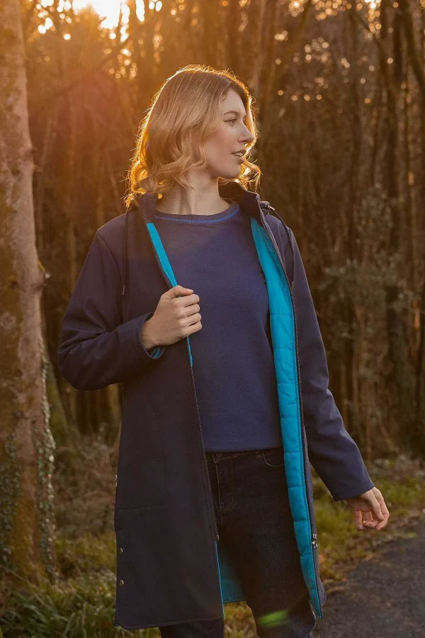 Kelly & Grace Weekend Padded Winter Softshell Jacket In Navy*Women Coats & Jackets