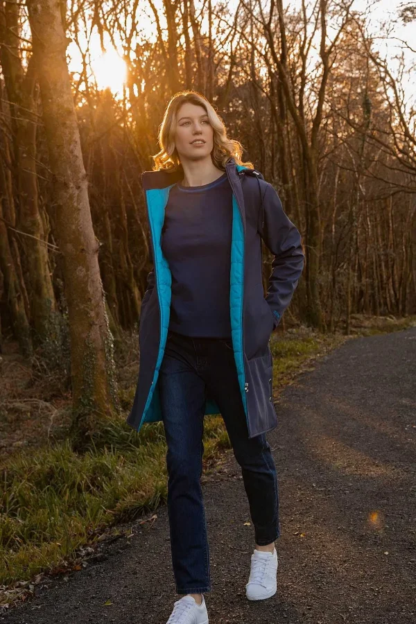 Kelly & Grace Weekend Padded Winter Softshell Jacket In Navy*Women Coats & Jackets