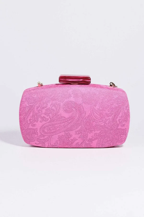 SOUL Accessories Paisley Fabric Clutch In Pink* Teenager