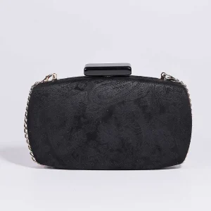 SOUL Accessories Paisley Fabric Clutch In Black* Teenager