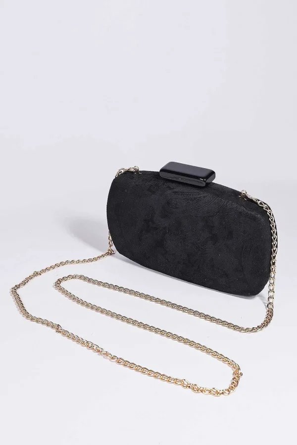 SOUL Accessories Paisley Fabric Clutch In Black* Teenager