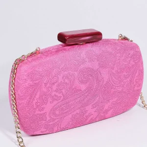 SOUL Accessories Paisley Fabric Clutch In Pink* Teenager