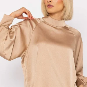 Pala D'oro Pandora Sateen Top In Beige*Women Tops & Blouses