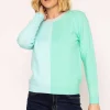 Kelly & Grace Weekend Panel Knit In Green*Women Jumpers & Cardigans