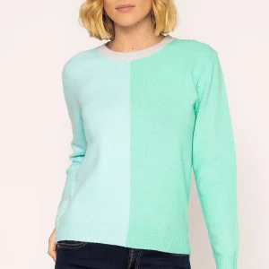 Kelly & Grace Weekend Panel Knit In Green*Women Jumpers & Cardigans