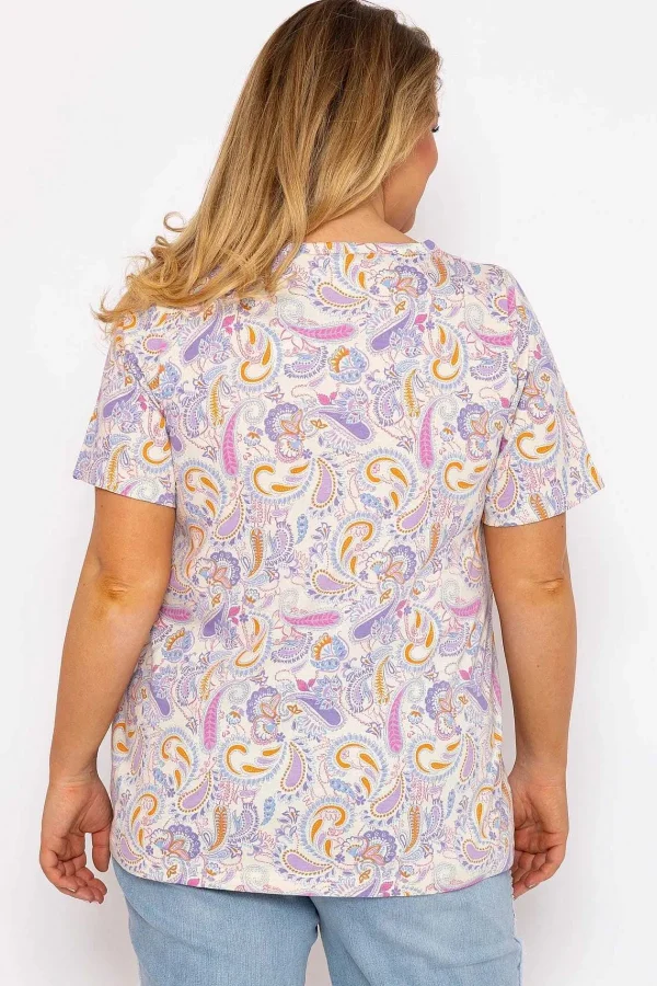 Ulla Popken Pastel Paisley Print Top In Multi*Women Tops & Blouses