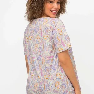 Ulla Popken Pastel Paisley Print Top In Multi*Women Tops & Blouses