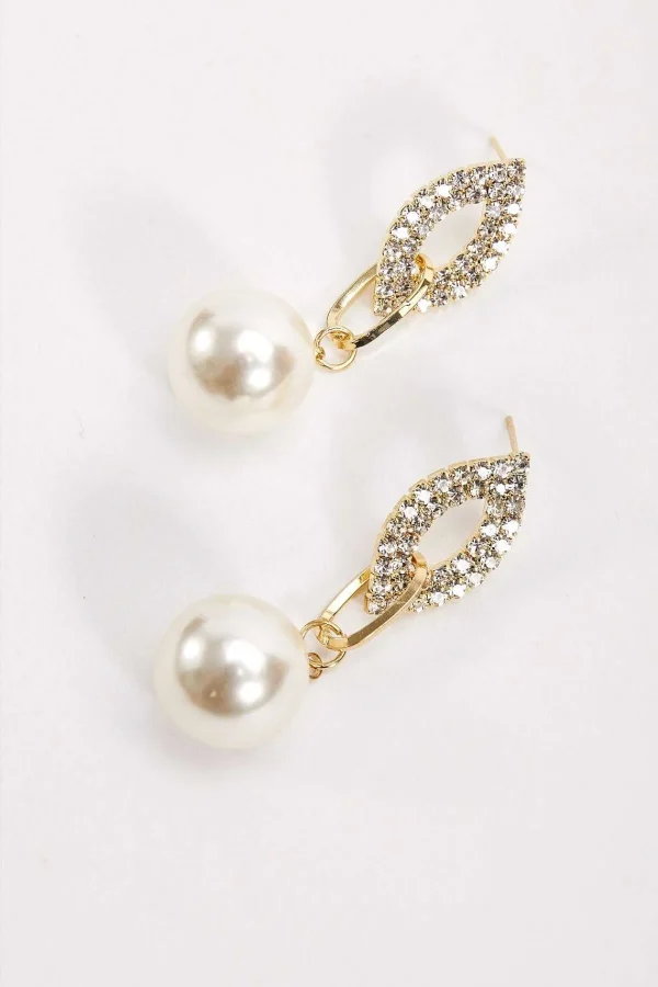 Soul Jewellery Pave Link Pearl Drop Earrings* Boxed Gifts