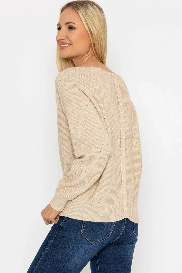 J'aime la Vie Pearl Back Knit In Beige*Women Jumpers & Cardigans
