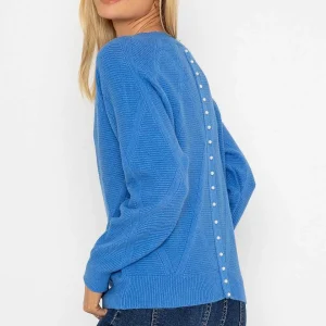 J'aime la Vie Pearl Back Knit In Blue*Women Jumpers & Cardigans