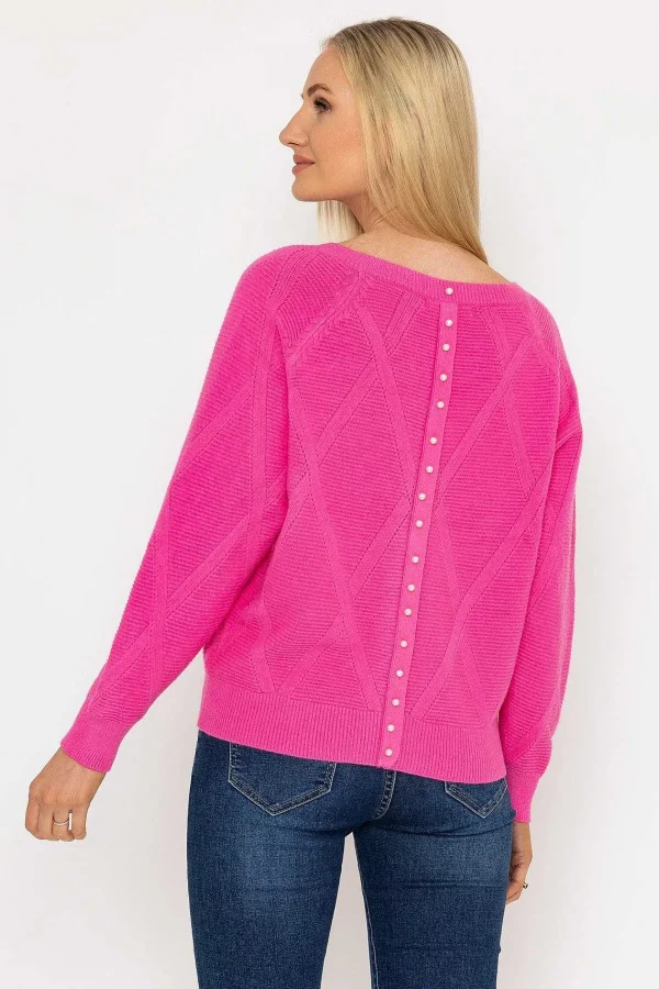 J'aime la Vie Pearl Back Knit In Pink*Women Jumpers & Cardigans