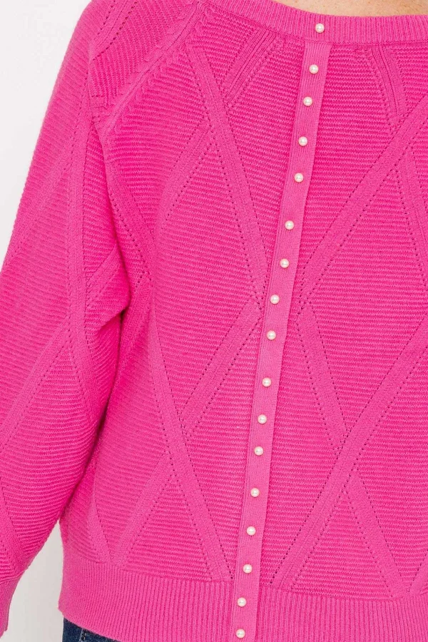 J'aime la Vie Pearl Back Knit In Pink*Women Jumpers & Cardigans