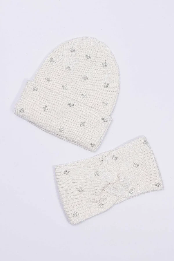 SOUL Accessories Pearl Headband And Beanie In Cream* Teenager