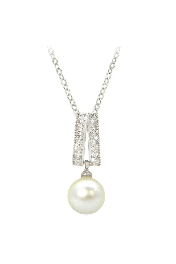 Tipperary Crystal Jewellery Pearl Pendant With Stones In Silver* Boxed Gifts