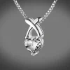Newbridge Silverware Jewellery Pendant Clear Heart Stone* Boxed Gifts
