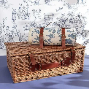 Carraig Donn HOME 4 Person Picnic Basket Blue Floral* Homeware