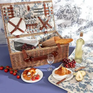 Carraig Donn HOME 4 Person Picnic Basket Blue Floral* Homeware