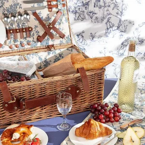 Carraig Donn HOME 4 Person Picnic Basket Blue Floral* Homeware