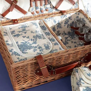 Carraig Donn HOME 4 Person Picnic Basket Blue Floral* Homeware