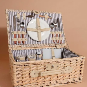 Carraig Donn HOME 2 Person Picnic Basket Natural Stripe* Homeware
